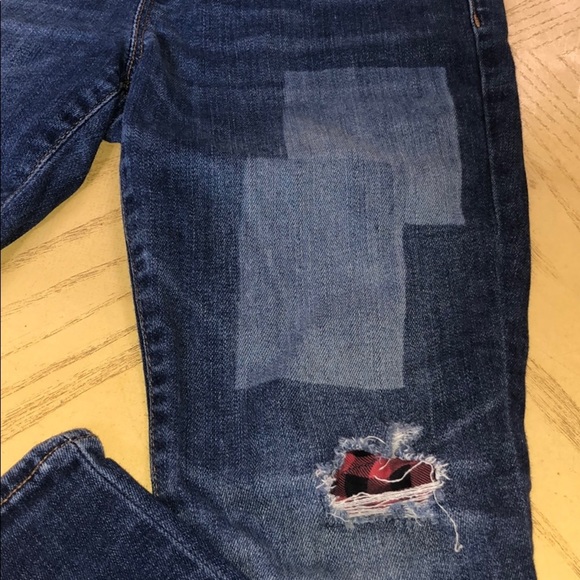 GAP medium wash jeggings with plaid detail - Picture 3 of 5